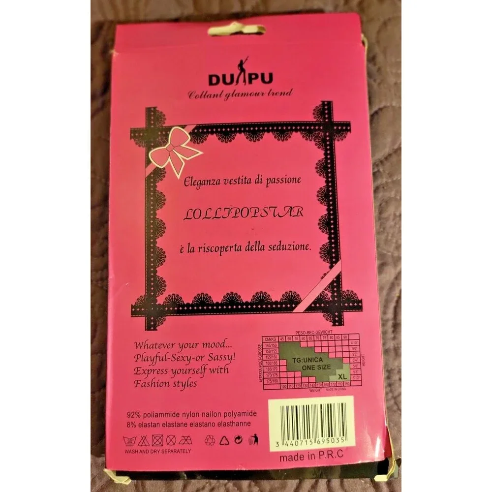 NIP Black Thigh High Diamond Black Fishnet Stockings OS One Size Halloween